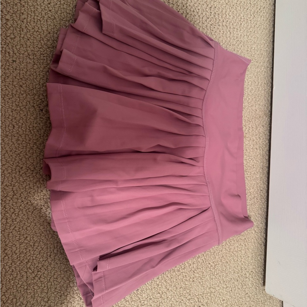 Pink Pleated Mini Skirt